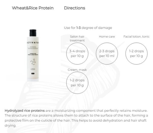 Limba Cosmetics Activator Hydrolyzed Wheat&Rice Proteins, 250 ml - Afbeelding 3