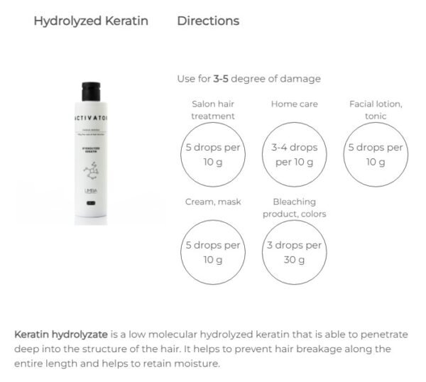 Limba Cosmetics Activator Hydrolyzed Keratin, 250 ml - Afbeelding 3