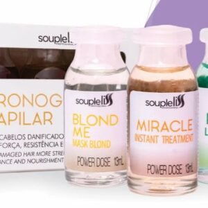 SOUPLELISS Professional Cronograma Capilar – Haar Wonder Trio – Professionele Ampullen Set – Glans, Kracht & Hydratatie, 3*13 ml